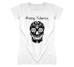 Printing Technician Skull Design Cool Ladies T Shirt