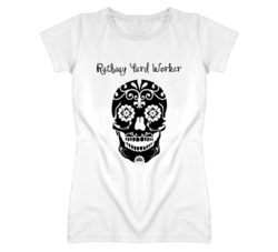 Railway Yard Worker Skull Design Cool Ladies T Shirt