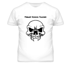 Primary School Teacher Skull Design Mens T Shirt