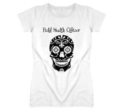 Field Health Officer Skull Design Cool Ladies T Shirt
