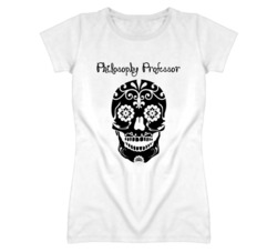 Philosophy Professor Skull Design Cool Ladies T Shirt