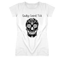 Quality Control Tech Skull Design Cool Ladies T Shirt