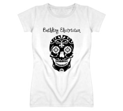 Building Electrician Skull Design Cool Ladies T Shirt