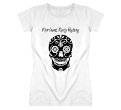 Merchant Navy Rating Skull Design Cool Ladies T Shirt