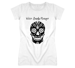 Water Supply Manager Skull Design Cool Ladies T Shirt