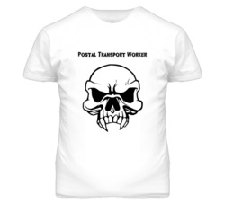 Postal Transport Worker Skull Design Mens T Shirt