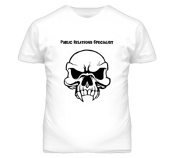 Public Relations Specialist Skull Design Mens T Shirt