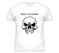 Operative - Food Processing Skull Design Mens T Shirt