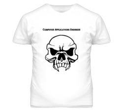 Computer Applications Engineer Skull Design Mens T Shirt