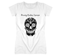 Pressing Machine Operator Skull Design Cool Ladies T Shirt