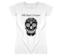 Child Support Investigator Skull Design Cool Ladies T Shirt
