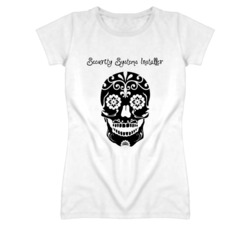 Security Systems Installer Skull Design Cool Ladies T Shirt