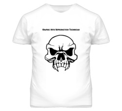 Graphic Arts Reproduction Technician Skull Design Mens T Shirt