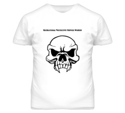Recreational Protective Service Worker Skull Design Mens T Shirt