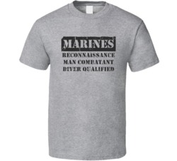 Reconnaissance Man Combatant Diver Qualified Marines T Shirt