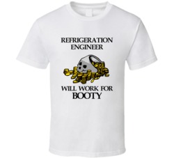 Pirate Refrigeration Engineer Work For Booty Occupation T Shirt