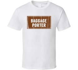 Baggage Porter Vintage Look Distressed Wood Texture T Shirt