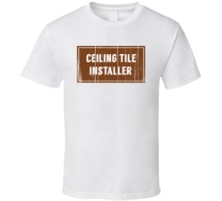 Ceiling Tile Installer Vintage Look Distressed Wood Texture T Shirt
