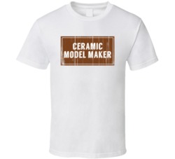 Ceramic Model Maker Vintage Look Distressed Wood Texture T Shirt