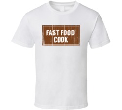 Fast Food Cook Vintage Look Distressed Wood Texture T Shirt