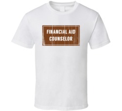 Financial Aid Counselor Vintage Look Distressed Wood Texture T Shirt