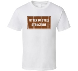 Fitter Of Steel Structure Vintage Look Distressed Wood Texture T Shirt