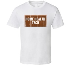 Home Health Tech Vintage Look Distressed Wood Texture T Shirt