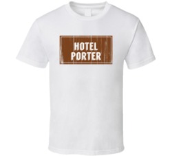 Hotel Porter Vintage Look Distressed Wood Texture T Shirt