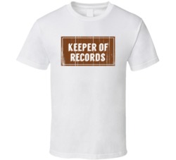 Keeper Of Records Vintage Look Distressed Wood Texture T Shirt