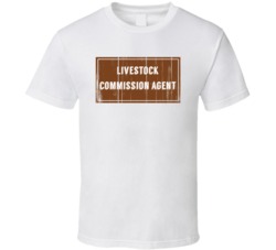 Livestock Commission Agent Vintage Look Distressed Wood T Shirt