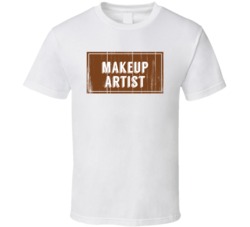 Makeup Artist Vintage Look Distressed Wood Texture T Shirt