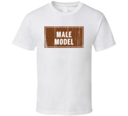 Male Model Vintage Look Distressed Wood Texture T Shirt