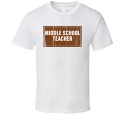 Middle School Teacher Vintage Look Distressed Wood Texture T Shirt
