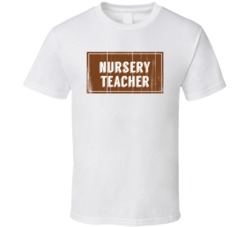 Nursery Teacher Vintage Look Distressed Wood Texture T Shirt