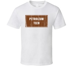 Petroleum Tech Vintage Look Distressed Wood Texture T Shirt
