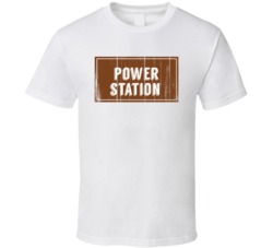 Power Station Vintage Look Distressed Wood Texture T Shirt