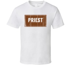 Priest Vintage Look Distressed Wood Texture T Shirt