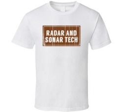 Radar And Sonar Tech Vintage Look Distressed Wood Texture T Shirt