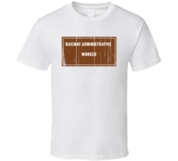 Railway Administrative Worker Vintage Look Distressed Wood T Shirt