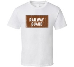 Railway Guard Vintage Look Distressed Wood Texture T Shirt