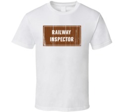 Railway Inspector Vintage Look Distressed Wood Texture T Shirt