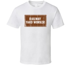 Railway Yard Worker Vintage Look Distressed Wood Texture T Shirt