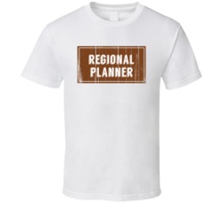 Regional Planner Vintage Look Distressed Wood Texture T Shirt