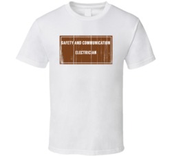 Safety And Communication Electrician Vintage Look Distressed T Shirt