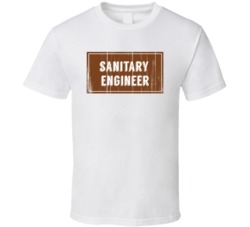 Sanitary Engineer Vintage Look Distressed Wood Texture T Shirt