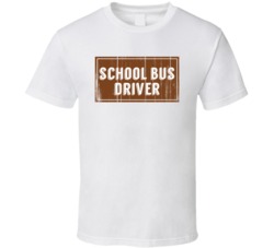 School Bus Driver Vintage Look Distressed Wood Texture T Shirt