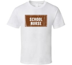 School Nurse Vintage Look Distressed Wood Texture T Shirt