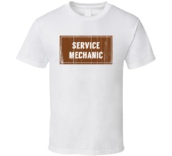 Service Mechanic Vintage Look Distressed Wood Texture T Shirt