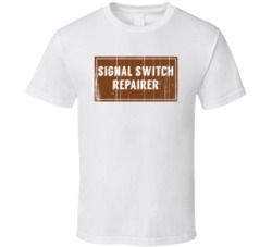 Signal Switch Repairer Vintage Look Distressed Wood Texture T Shirt