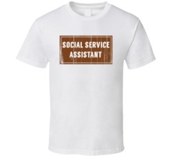 Social Service Assistant Vintage Look Distressed Wood Texture T Shirt
